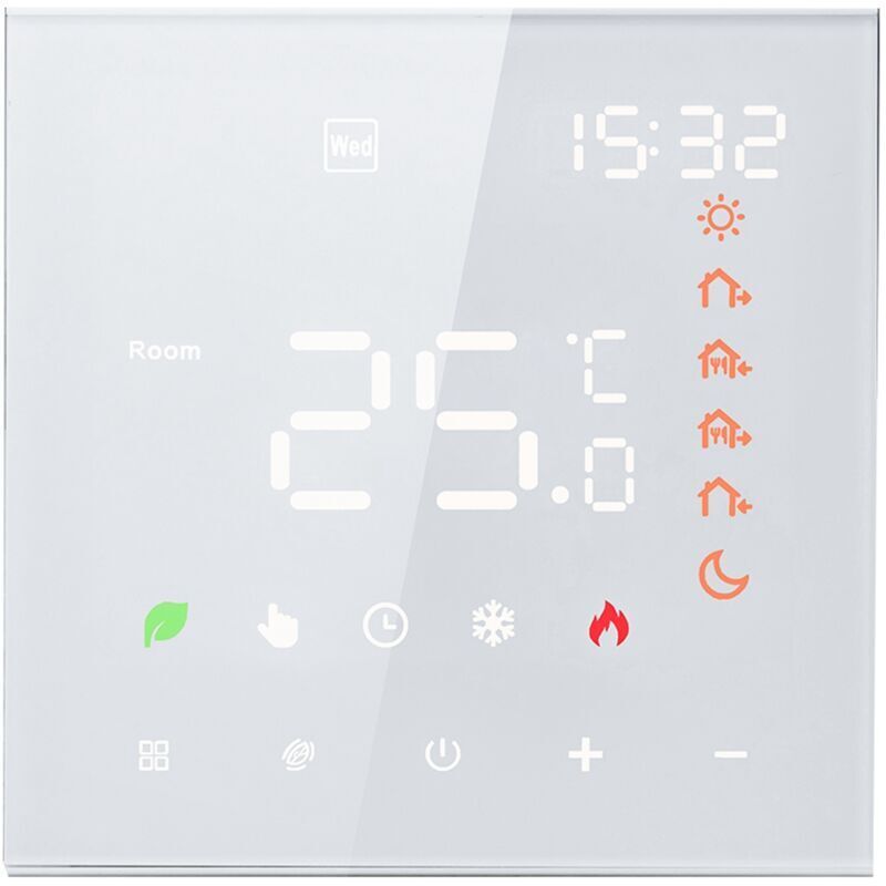 Xisrens Schwarz Termostato Inteligente Eosnow 3A, Programable Digitalmente Con Pantalla Táctil Lcd, Controlador De Temperatura Para Calefacción Por Suelo Radiante, Pared Inteligente Para Agua.