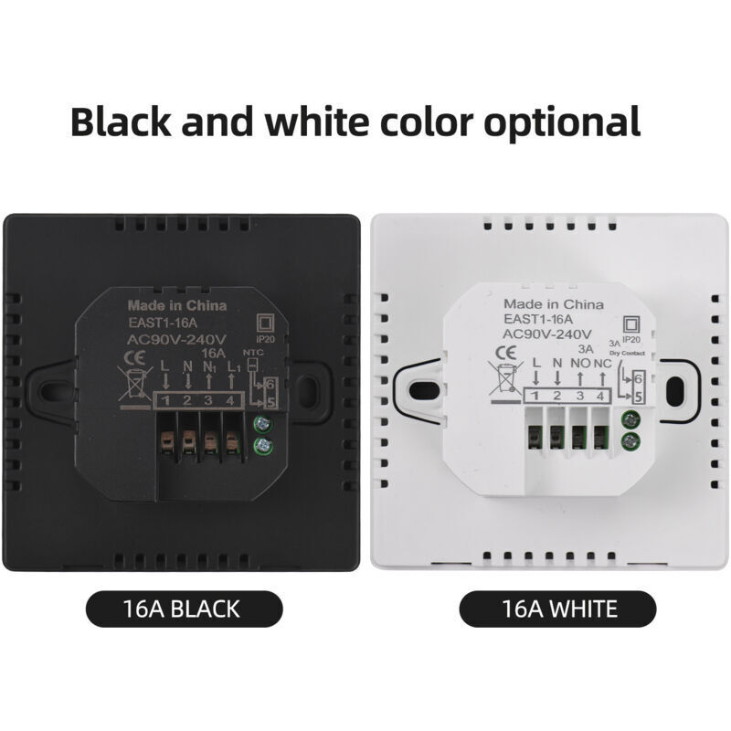 Xisrens Schwarz Termostato Inteligente Eosnow Para El Hogar, Programable Semanalmente, Digital, Modo Manual/Automático, Pantalla Lcd, Controlador De Temperatura, Calefacción Eléctrica Inteligente