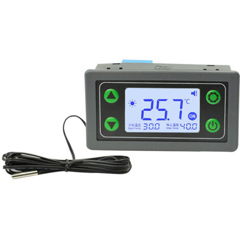 Termostato inteligente pantalla LCD digital retroiluminada, regulación alta precisión relé integrado 30A con memoria, para calefacción AC y suelo radiante