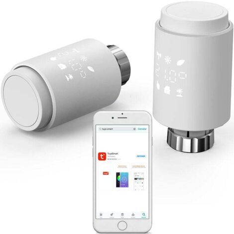 Termostato inteligente para radiador - Cabezal termostático inteligente programable compatible con Alexa, Asistente de Google, Tuya Smart y Smart Life - Válvula inteligente fácil y práctica - Grifo de