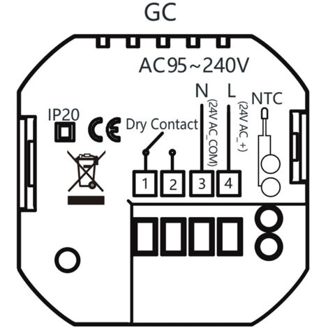 Termostato inteligente programable con conexión WiFi, pantalla LED y alta precisión (±1 °C) para calefacción eléctrica de CA de 95-240 V.