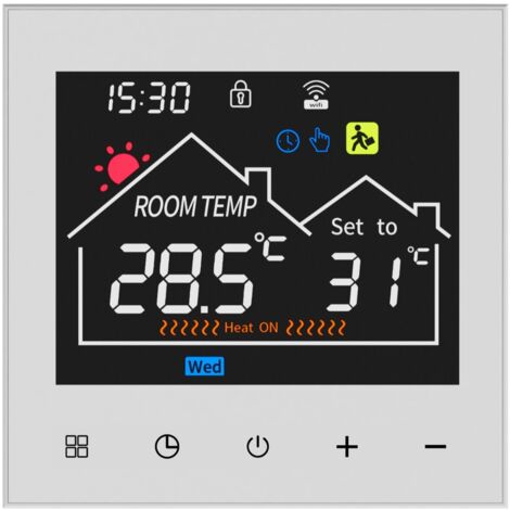 Termostato inteligente programable con pantalla HD, bloqueo infantil y protección antihielo, controlador de calefacción doméstica de bajo consumo energético, (3A)