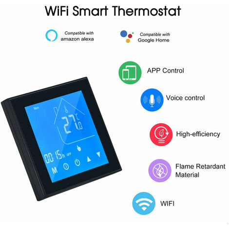 Termostato inteligente Tuya Zigbee, controlador de temperatura, pantalla LCD, semana, programable para calefacción por suelo radiante eléctrico
