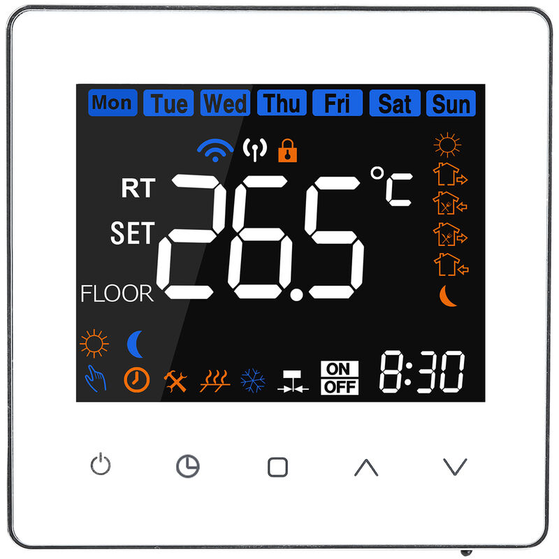 

Termostato inteligente Wi-Fi Controlador de temperatura digital 5A para calefaccion de piso de agua Aplicacion Control remoto Control de voz