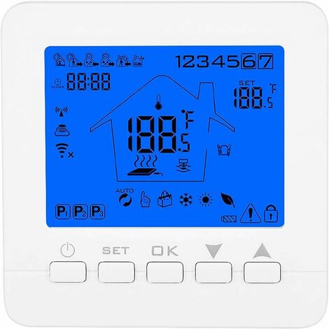 Termostato inteligente WiFi Termostato programable APP TUYA Controlador para calefacción eléctrica Caldera de agua Calefacción por suelo radiante Funciona con Alexa Google Home——