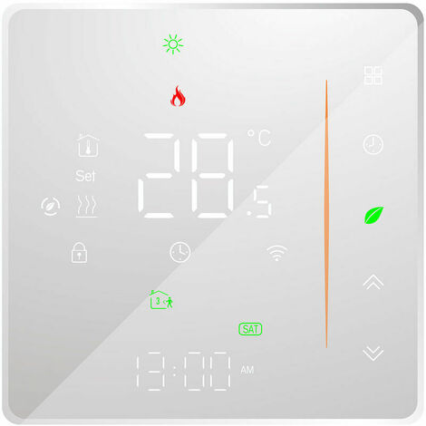 Termostato inteligente WiFi Termostato programable semanal Soporte Control táctil / Aplicación móvil / Control de voz Compatible con Alexa / Google Home, para caldera de agua / gas 5A b