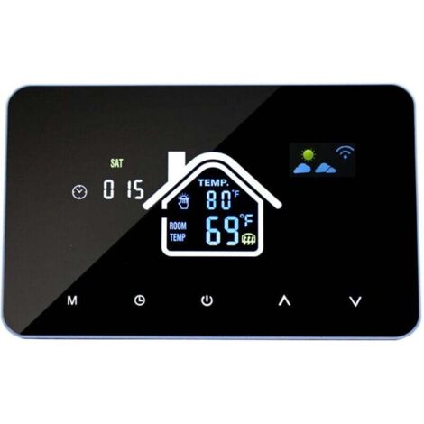Termostato inteligente WiFi XU con pantalla táctil, control remoto mediante app, 16 A, rango de temperatura de 5 a 95 °C, protección IP20/carcasa de PC UL94-V0, dimensiones 132 × 84 × 45 mm - KZQ