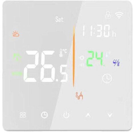 Termostato intelligente a risparmio energetico 3A per scaldabagno/caldaia, controllo touch, bianco (Wi-Fi non incluso) XXW
