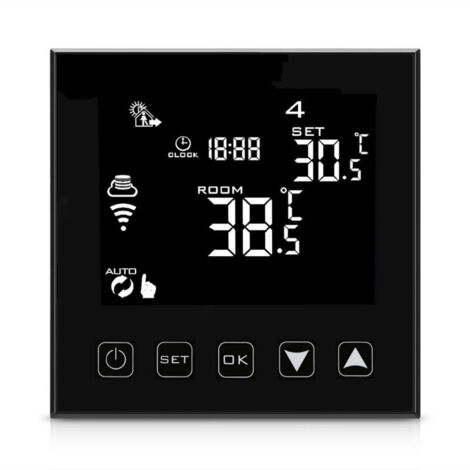 Termostato intelligente connesso tramite WiFi per caldaie ad acqua cablate/riscaldamento a pavimento, compatibile con l'app Smart Life, termostato ambiente programmabile per caldaie, nero