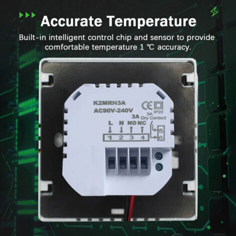 Termostato intelligente Eosnow per il controllo della temperatura del riscaldamento dell'acqua, con schermo LCD touchscreen, termostati da pavimento programmabili settimanalmente per casa, ufficio, sc
