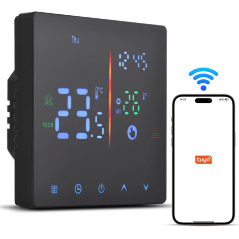 Termostato intelligente Eosnow per la casa, timer settimanale programmabile tramite WiFi, controllo manuale/automatico tramite app digitale Tuya, regolatore di temperatura con schermo LCD, riscaldamen