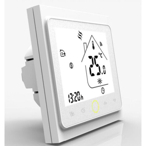 Termostato intelligente Wi-Fi bianco, controller per caldaia a gas, programmabile e controllabile a distanza, compatibile con Alexa/Google