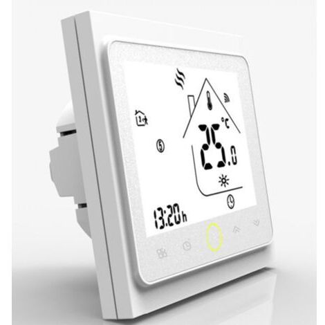 Termostato intelligente Wi-Fi bianco, controller per caldaia a gas, programmabile e controllabile a distanza, compatibile con Alexa/Google Home e app Smart Life/Tuya.