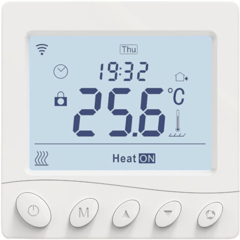 Termostato intelligente Wi-Fi per riscaldamento a pavimento, ad acqua, con calendario e telecomando (non richiede hub), compatibile con Alexa e Google Home, 16 A, bianco