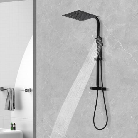 Termostato negro, grifo de ducha, set de ducha, ducha de lluvia, sistema de ducha, cabezal de ducha DHL