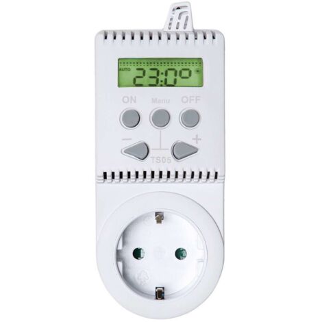 Termostato para enchufe TS05 - termostato para calefacción, termostato digital para control de temperatura, regulador de temperatura automática