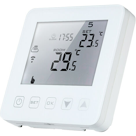 Termostato per caldaia a gas per riscaldamento acqua programmabile 3A Touchscreen LCD con retroilluminazione bianca Regolatore di temperatura Controllo vocale Compatibile con Echo Alexa