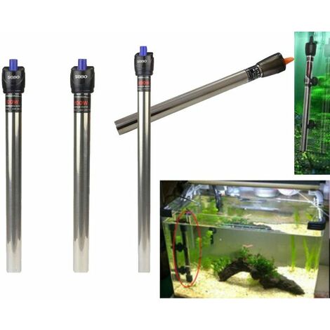 TERMOSTATO RISCALDATORE ACQUARIO IN ACCIAIO 25W 50W 100W 200W 300W 500W WATT500