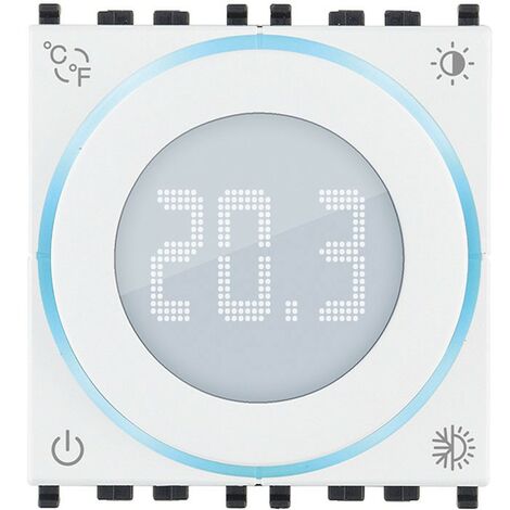 Termostato rotativo Vimar de 2 módulos con pantalla Blanco 02970.B