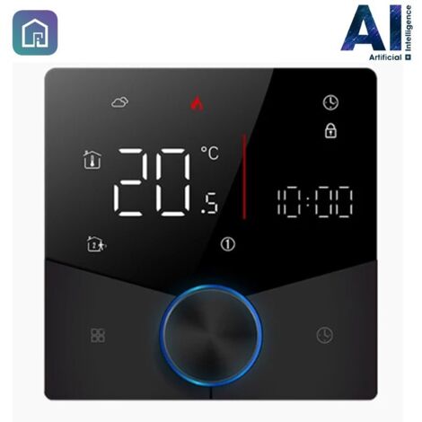 Termostato Smart WiFi Beca BHT-009GALW-AI con Intelligenza Artificiale  Nero