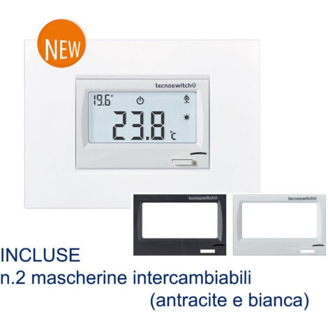 TECNOSWITCH Termostato Touch Da Incasso modello "Tintoretto" Bianco-Antra