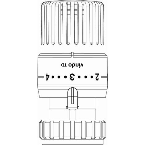 Termostato Vindo TH OVENTROP - 7-28 °C, 0 1-5 - Bulbo líquido, modelo blanco - 1013076
