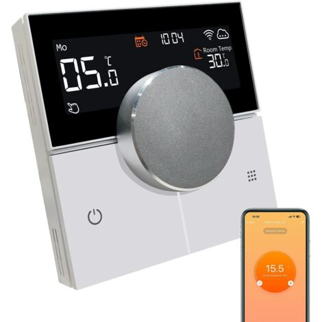 Termostato WiFi 3A para calderas de gas/suelo radiante, cronotermostato programable inteligente compatible con la app Alexa Smart Life, control por voz y mando a distancia.