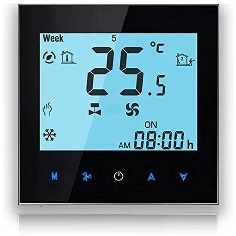 Termostato WiFi Beca BAC-1000ALWE Fan Coil con Sonda  Nero