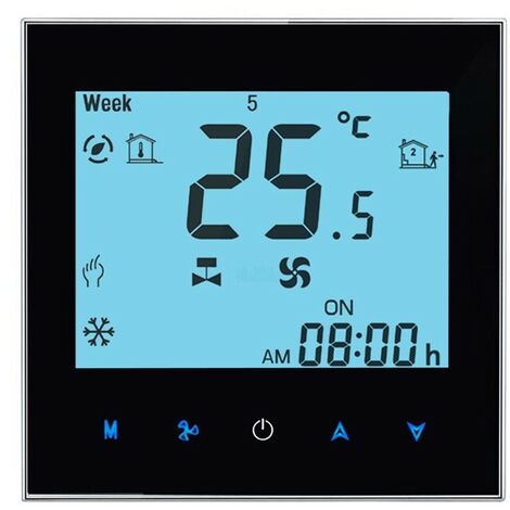 Termostato WiFi Beca BAC-2000MLW Fan Coil 0-10V  Nero
