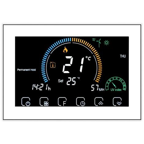 Termostato WiFi Beca BAC-8000ELW Fan Coil 12 Volt  Bianco