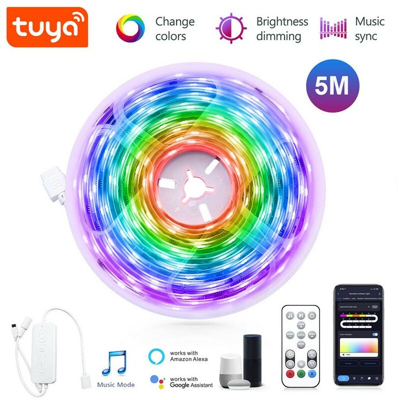 Image of Tuya - Smart WiFi Kit Striscia Led Dream Color rgbic 5 Metri