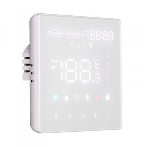 Termostato WIFI Touch Protocollo WIFI 2.4G TUYA, Smart Life Quadrata Compatibile Con Scatola 502 Riscaldamento Caldaia a Gas Riscaldamento Pavimento Con Acqua Bianco 3A 100-250V IP20