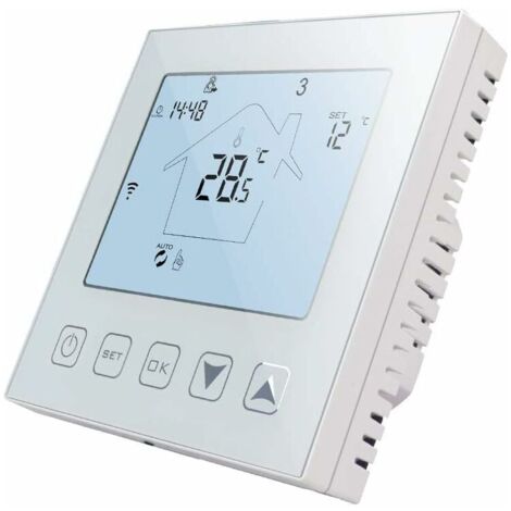 Termostato YMYNY con conexión WiFi para calefacción por suelo radiante eléctrico de 16 A, compatible con Alexa y Google Assistant con sensor, termostato de ambiente programable para calefacción por su