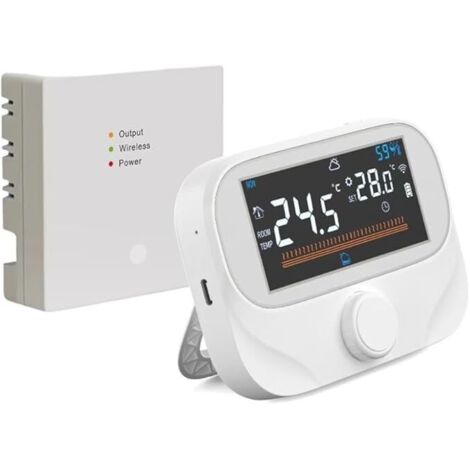Termostatos inalámbricos RF para calderas, controlador de temperatura ambiente WiFi programable, controlador de temperatura con control remoto Tu-ya con temporizador (WiTH3)