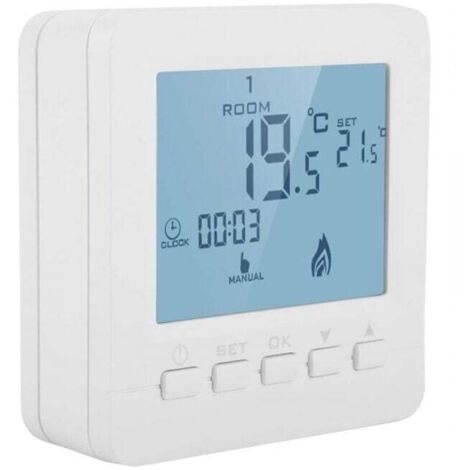 Termostatos programables para el hogar, controlador de temperatura RF inalámbrico inteligente ignífugo para calentadores eléctricos, CA 230 V