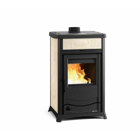 TERMOSTUFA A LEGNA 'TERMOROSSELLA PLUS EVO DSA 4.0 11,1 kW - colore liberty panna