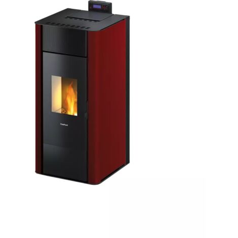 termostufa a pellet ermetica freepoint "tesis" bordeaux 22,4 kw