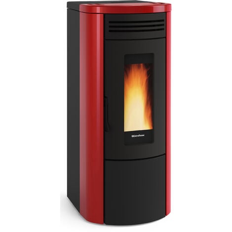 Termostufa pellet 18,7 kw costanza idro bordeaux nordica extraflame - Salone