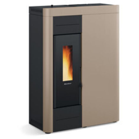 Termostufa pellet ermetica slim 14,5KW Virna IDRO .16 tortora