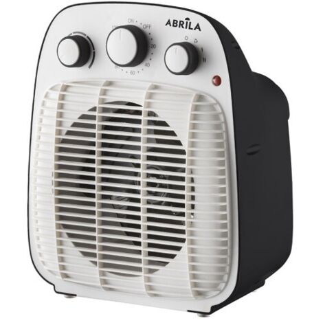 Termoventilador Calefactor Elect.lesoto 2000w Blanco/negro 2pot.3fun. Temporizador Prot. Sob. Calent. Antivuelco 27x23x15,5 Cm