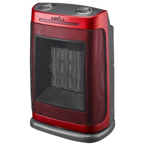 Termoventilador ceramico ptc fogon 1500w rojo 2potencias 3funciones termost.regulable seguridad antivuelco 29x19x14,5cm