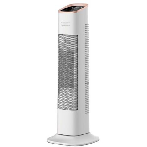 Termoventilador ceramico vertical 2000w bl/oro c.remoto 2potenc.3func.termost.reg. oscilante antivuelco temporiz. 62x23,5x23,5cm