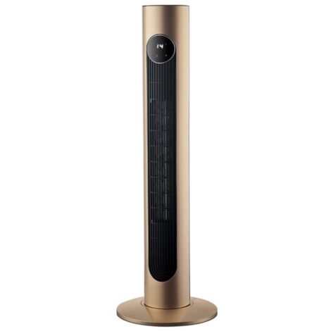 Termoventilador ceramico vertical 2000w oro oscilant.c.remoto 2potenc.3func termost.reg. antivuelco temporizador 90x21x21cm