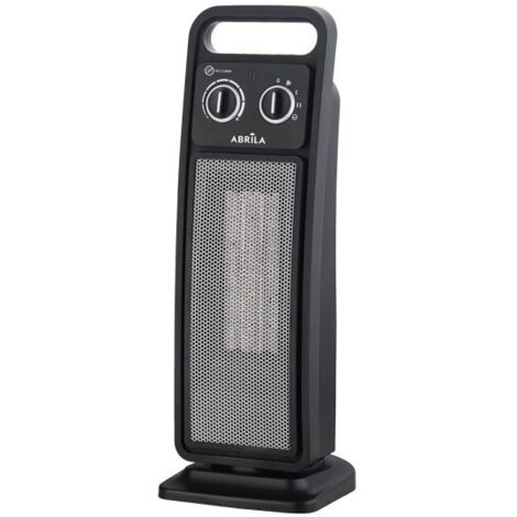 Termoventilador Cerámico Vertical Brasil Negro 2000W 2 Potencias Oscilante Antivuelco (50.7x18,3x19cm)