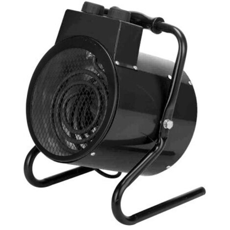 Termoventilador Industrial Zenón Negro 3000W 2 Potencias IP24 Termostato (33x24x22,5cm)