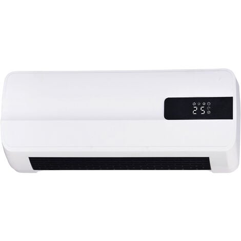 Termoventilatore da Parete Oscillante 54,5x12x21,5 cm in ABS Nero