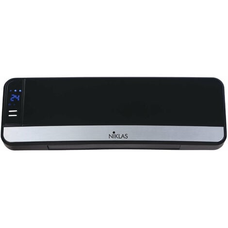 Termoventilatore a parete elettrico con erogatore ceramico e telecomando 2000W PTC Niklas Split Elegant -  Black