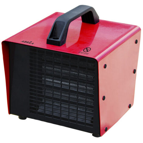 Termoventilatore ceramico industriale PTC rosso Chopo 3000W Termostato a 3 potenze (26x23,5x23,5 cm)