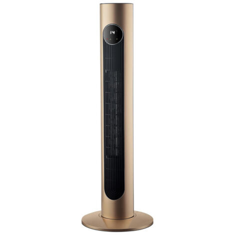 Termoventilatore Ceramico Verticale 2000w Oro Oscillante.C.remoto 2potenze.3funzioni Termost.reg. Temporizzatore antiribaltament