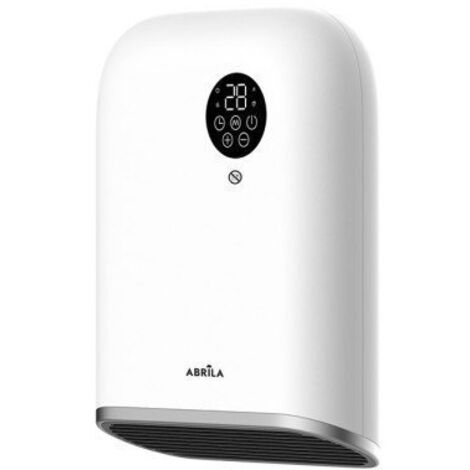 Termoventilatore da bagno a parete andorra 2000w bianco/nero 3 funzioni display c/remoto ip24 32,5x25x11,3 cm